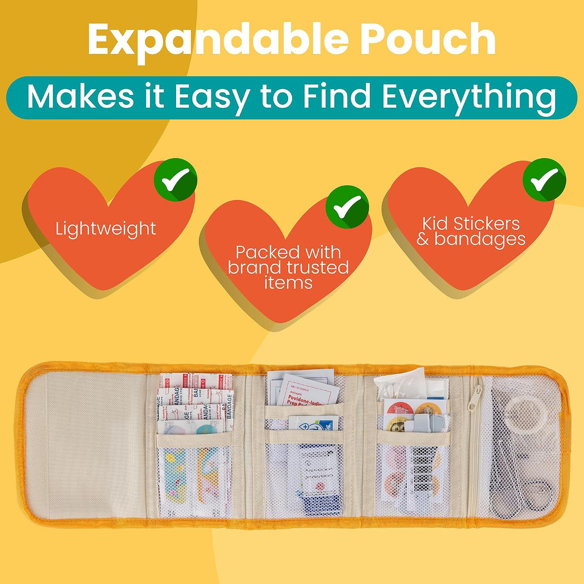 Kids First Aid Kit - 75-Piece Travel First Aid Kit for Toddlers and Babies, TSA Approved, Latex Free, Fits Diaper Bag, Backpack, Purse or Car, Designed by a Mom and Nurse (Kid Joy)