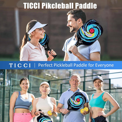 Pickleball Paddles Set of 2, USAPA Approved Fiberglass Pickleball Set with 4 Balls & Carry Bag, Lightweight Rackets for Beginners & Adults