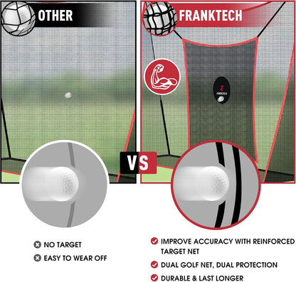 Golf Practice Net - Heavy Duty Driving Range Net with High Impact Chipping Target, Include Carry Bag and Golf Balls for Indoor Outdoor